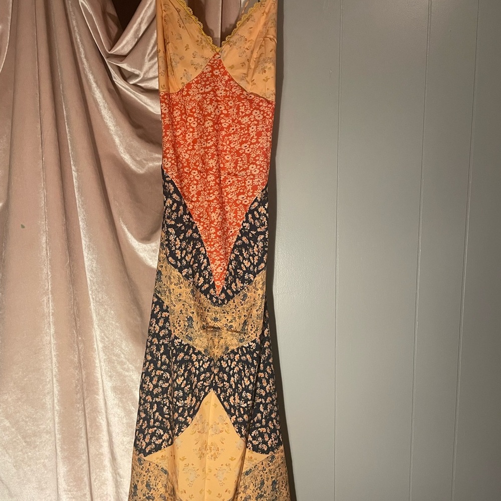 Elegant Floral Patchwork Maxi Dress